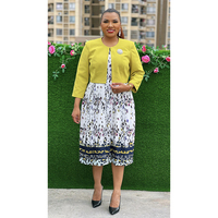 Robe plissée à imprimé floral vintage, grande taille, pour femmes, style africain, idéale pour l'église