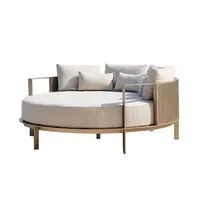Muebles de Jardín duraderos e impermeables, sofá redondo de metal suave moderno para exteriores