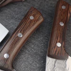 7 pouces forgé à la main couperet à viande <span class=keywords><strong>chef</strong></span> de cuisine couteau en acier au carbone <span class=keywords><strong>boucher</strong></span> extérieur martelé hachoir couteau à désosser pour le Camping à la maison - Product Image 4