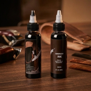 Encre de tatouage aérographe certifiée CE 60 ml, brun naturel, teinture imperméable <span class=keywords><strong>pour</strong></span> l'amélioration des contours de la barbe et des cheveux, peinture corporelle <span class=keywords><strong>pour</strong></span> salon de coiffure - Product Image 2
