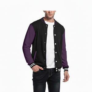 Veste en cuir avec logo brodé, manches en cuir, veste universitaire en laine, veste de baseball pour homme, veste unisexe - Product Image 1