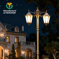 Farola de Jardín de Aluminio al por Mayor, IP65 Impermeable, LED Blanco Cálido de 3000k, Poste de Luz Clásico para Jardín, Alimentación CA, Certificado CE