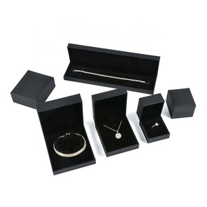 Elegant Modern Rectangle Jewelry <b>Box</b> Set Custom Logo Premium <b>Storage</b> for Rings Necklaces Bangles Leatherette & Velvet <b>Material</b> - Product Image 1
