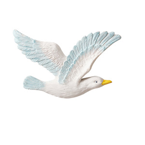 เครื่องประดับตกแต่งผนังรูปนกนางนวลสไตล์เมดิเตอร์เรเนียน ทำจากเรซิ่นสีขาว ของตกแต่งบ้านแบบแขวน - Product Image 4