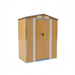 Caseta de jardín de acero galvanizado marrón claro de 75.6x42.5x87.8 pulgadas para almacenamiento - Product Image 1