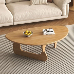 <span class=keywords><strong>Table</strong></span> basse en bois massif pour petits salons, style scandinave moderne et minimaliste, verre transparent inspiré d'Isamu - Product Image 4