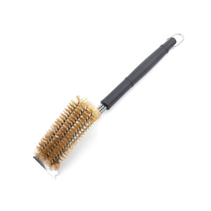 Brosse à barbecue en acier inoxydable avec poils en fil métallique et manche en silicone, outil de nettoyage de barbecue robuste de 44 cm pour la cuisson et la pâtisserie - Product Image 3