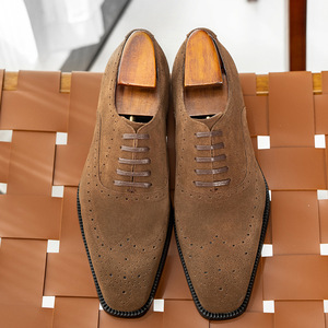 Chaussures habillées Oxford à bout pointu en faux daim violet, à lacets, couleur unie, style professionnel, toutes saisons, semelle extérieure en caoutchouc, livraison directe - Product Image 6