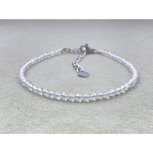 Clear Quartz <b>Bracelet</b> Dainty Gemstone Jewelry Micro Faceted Beads Crystal <b>Bracelet</b> Minimalist Jewelry Tiny Gemstone <b>Bracelet</b> - Product Image 1