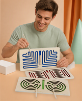 Jeu de société interactif XO en bois sur le thème des animaux de la nature pour enfants, entraînement à la logique et au raisonnement, jeu de table double