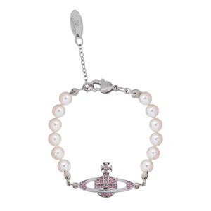 Pulsera de Perlas Rosadas de Alta Gama para Mujer, Estilo Dulce y Moderno, Diseño Exclusivo, Estilo Vivienne - Product Image 5