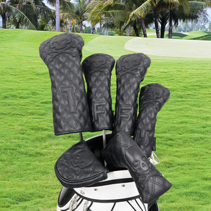 Cubiertas para cabeza de Golf estampado bordado Pu cuero conductor madera híbrido Club cubiertas Golf barril cubierta Headcovers - Product Image 2