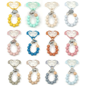 Jouet de dentition en silicone à faible quantité minimale de commande perles personnalisées Bebe Mordedor infantile gencives douloureuses soulagement de la douleur et sucette dentition OEM - Product Image 5