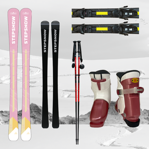 ¡Gran oferta! Esquís alpinos personalizados para mujer, equipo de esquí, botas con hebillas de trinquete, bastones y fijaciones. - Product Image 1