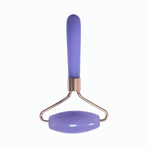 Colorful Purple Resin Face <b>Massage</b> <b>Tool</b> Durable Single Roller with Rose Gold Frame for Spa and Beauty Gift - Product Image 2