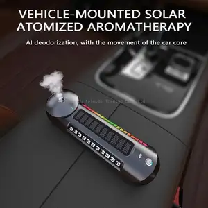 Ambientador solar para carro, perfume multifuncional RGB, acessório de placa de carro, cheiro automotivo recarregável por USB, acessório para estacionamento