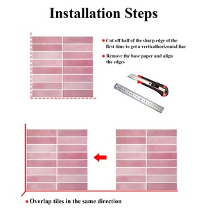 Nuevas Baldosas de Cocina Autoadhesivas con Diseño <span class=keywords><strong>Rosa</strong></span>, Decoración de Pared 3D, Adhesivo de Pared - Product Image 4