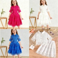 Ensemble 2 pièces haut à manches longues et jupe à revers en dentelle pour enfants, tenue décontractée pour filles, vente en gros, commande en gros