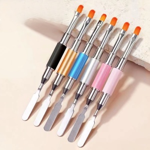 Hot Selling Double Head Nail <b>Brush</b> <b>Round</b> Head and UV Nail Gel Stick 2-in-1 Nail <b>Brush</b> with Cheap Price - Product Image 1