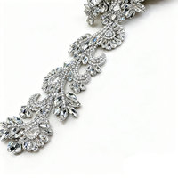 Applique florale thermocollante de luxe en strass WRP-140 Keering pour la décoration de robes de mariée