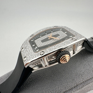 Reloj de Lujo Clásico de Alta Gama con Diamantes, Caja de Acero Inoxidable, Correa de Caucho, Reloj Mecánico de Pulsera para Mujer de Negocios - Product Image 5