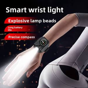 Lampe de poignet d'extérieur avec boussole, lampe de montre LED, lampe torche rechargeable pour la randonnée, le camping, la conduite nocturne, l'exploration des grottes - Product Image 4