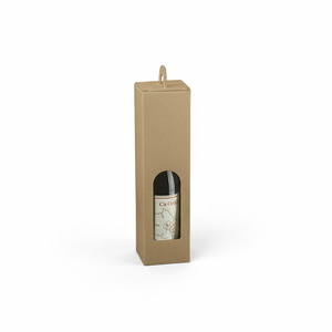 10pcs Smooth Avana Cardboard <b>Box</b> Case with UV Advantage 90x90H340mm 1 <b>Bottle</b> 750ml Oil Wine Featuring Window Handle Without Cord - Product Image 2