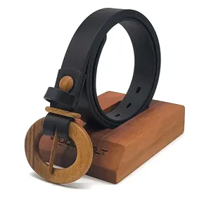 Ceinture en cuir et bois de luxe pour femme Fuji Happiness 306 - Product Image 4