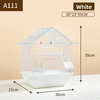 Grande cage à oiseaux classique de luxe avec fermeture à bouton-pression, plateau en plastique robuste pour l'élevage d'oiseaux et l'hébergement d'animaux de compagnie
