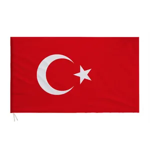热销世界聚酯旗帜3x5ft可定制尺寸土耳其土耳其TR户外旗帜