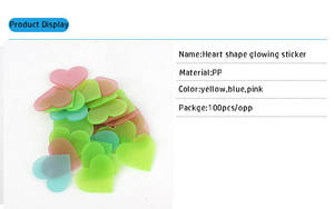 Pegatinas Luminosas en Forma de Corazón de China, de Alta Luminosidad, Brillan en la Oscuridad, Autoadhesivas, Fluorescentes, con Forma de Estrellas y Letras - Product Image 2