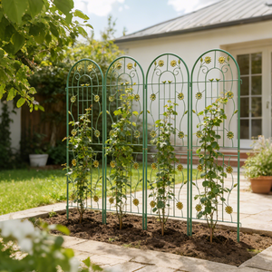 Lot de 2 treillis de jardin portables en métal antirouille pour plantes grimpantes, filet de fleurs d'extérieur - Product Image 3