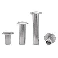 Rivet semi-tubulaire à tête ronde en acier inoxydable DIN 7340 avec tige à demi-trou CLASSE 4 Brillant 5/16 po