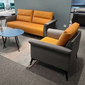 Juego sencillo y moderno de sofás de oficina de triple asiento para recepción de negocios con combinación de mesa de centro para espacios pequeños - Product Image 3