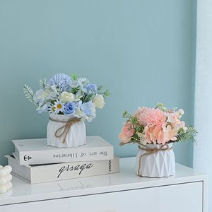 Plantas Artificiales en Maceta con Flores Realistas de Seda, Rosas, Peonías y Margaritas, Plantas Artificiales en Macetas para Decoración de Hogar, Oficina, Mesa y Escritorio - Product Image 3