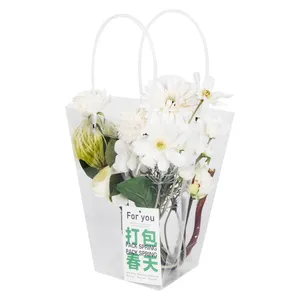 Pvc Crysta Clutch Dry Herb Trapezoidal Clear Bouquet Transparent Flower Plastic Shop Bags Packaging