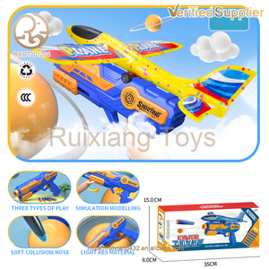 Vente chaude unisexe Tiwst volant glisse <span class=keywords><strong>rond</strong></span>-<span class=keywords><strong>point</strong></span> jouets fournis en usine enfants en plein air avion lanceur d'avion pistolet mousse avion - Product Image 4