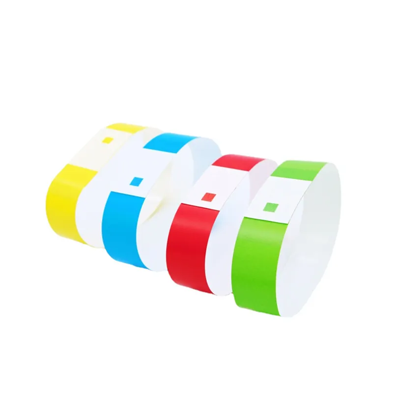 Custom Printed Dupont Paper Wrist Bands Disposable Tearproof Paper Wristbands Festival Ticket Bracelets for Event