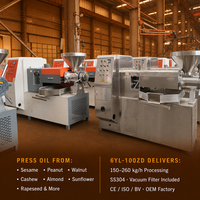 Presse à vis automatique Xuanhua OEM 150-260kg/h pour l'extraction de sésame, noix, arachides, soja – Pressage à froid et à chaud