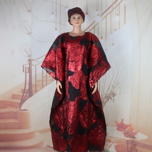 Conjunto de vestido de iglesia de dos piezas Nigeriano para mujeres africanas nuevo modelo Boubou bordado tinte de pavo ropa de talla grande incluyendo - Product Image 6