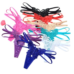 2023 Dames Sexy Vlinder String Groothandel Mode Dunne Band Kant Slipje Met Laagbouw En Uitgeholde Decoratie - Product Image 1