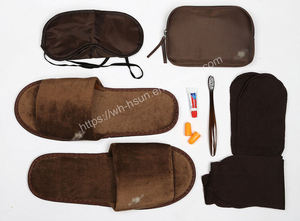 Perlengkapan Perjalanan Pesawat Kustom Perlengkapan Penerbangan Nyaman Set Pesawat Tidur dengan Masker Mata Sandal Tas Penyimpanan Bantal Tiup - Product Image 4