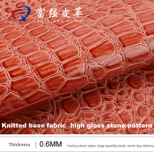 가구 화장품 상자 여행 가방을위한 0.6mm 두꺼운 멀티 컬러 PVC 가죽 양각 악어 돌 디자인 밝은 표면 - Product Image 2