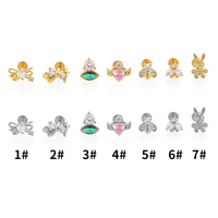 YW 16 Acier Inoxydable Coeur Labret Lèvre Stud Anneau Helix Piercing Boucle D'oreille Abeille Forme Tragus Cartilage