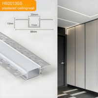 Profilés en aluminium pour cloisons sèches 20X13mm Canal d'extrusion de LED Bande lumineuse sans couture intégrée pour plafond, mur, maison et bureau