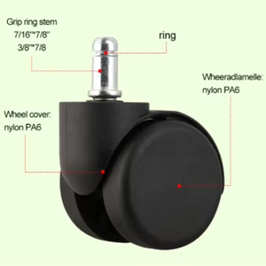 2.5 Inch Black Modern Cup Mouth Casters PA Wear Resistant Adjustable Wheels for Storage Box Office Home School Furniture - Product Image 5