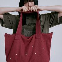 Sac fourre-tout réversible en coton à motif géométrique KPOP ARIRANG World Tour Rouge V JK JIN Fans Forme carrée moyenne Doublure en coton Usage quotidien