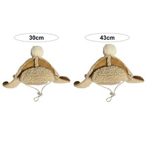 ZHONGYA Evcil Hayvan Aksesuarları Açık Hava Yeni Stil Peluş Sıcak Köpek Şapkası Kahverengi ve Beyaz Kalın Evcil Hayvan Şapkası Rüzgar Geçirmez ve Şık Köpek Şapkası - Product Image 5