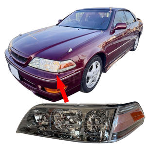 ใหม่ 4 ชิ้นไฟหน้าไฟเลี้ยวสำหรับมาร์คทู GX100 JZX100 ไฟหน้า 1996-2000 ชุบไฟฟ้าสีดำ - Product Image 6