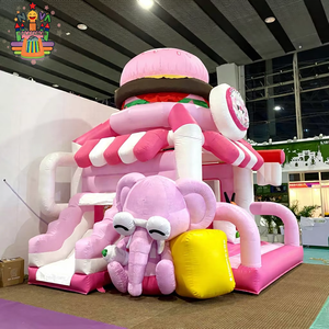 Château gonflable pour trampoline, <span class=keywords><strong>location</strong></span> pour fête, usage commercial, château gonflable princesse rose avec combinaison de toboggan gonflable, prix d'usine - Product Image 2